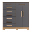 Ver imagem 6 de Cômoda para Quarto 2 Portas 125cm Verona Freijó/titanium - Albatroz