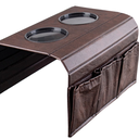 Ver imagem 6 de Bandeja Esteira Para Braço De Sofá Couro Marrom Premium