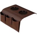 Ver imagem 3 de Bandeja Esteira Para Braço De Sofá Couro Marrom Premium