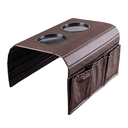 Ver imagem 5 de Bandeja Esteira Para Braço De Sofá Couro Marrom Premium