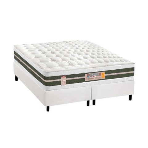 Cama Box Crc Queen + Colchão Molas Pocket Castor Silver Star 158x198