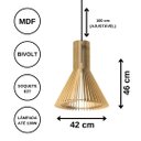 Ver imagem 3 de Luminária Teto tipo Pendente FUNIL MDF Completa -:MDF CRU
