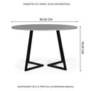 Ver imagem 4 de Mesa de Jantar Redonda Industrial 90cm 4 Lugares Rigo MDF Noronha - Straub Web