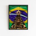 Ver imagem 2 de Quadro Nossa Senhora Aparecida Rogai por Nós 24x18cm:madeira Branca