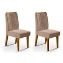 Ver imagem 1 de Kit 2 Cadeiras de Cozinha Isis 2 Un Ipe/suede Kraft Bege - Dj Móveis