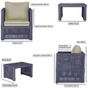 Ver imagem 2 de Mesa e 4 Poltronas Madri Corda Náutica Estofado 7 Trama Azul