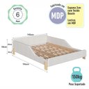 Ver imagem 6 de Cama Casal Moderna Estofada Montessoriana 148cm Sentir Completa Móveis