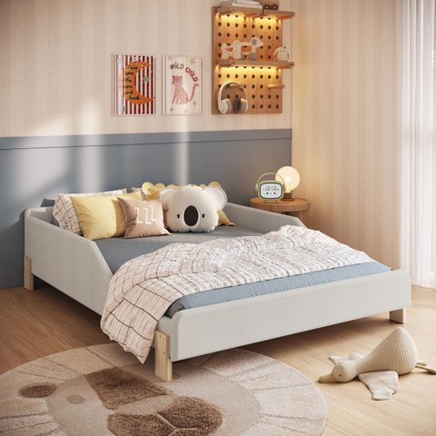 Cama Casal Moderna Estofada Montessoriana 148cm Sentir Completa Móveis