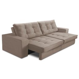 Sofá Retrátil e Reclinável 2 Lugares 1,70m com Molas Giovana Suede Capuccino Madelina Decor - 6