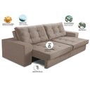 Ver imagem 2 de Sofá Retrátil e Reclinável 2 Lugares 1,70m com Molas Giovana Suede Capuccino Madelina Decor