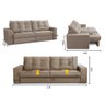 Sofá Retrátil e Reclinável 2 Lugares 1,70m com Molas Giovana Suede Capuccino Madelina Decor - 3