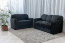 Ver imagem 1 de Conjunto Sofá 3 e 2 Lugares Xaropinho Suede Preto - Al Móveis