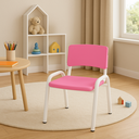 Ver imagem 2 de Kit 9 Cadeiras Infantil Iso, Escola, Base Branco- Rosa