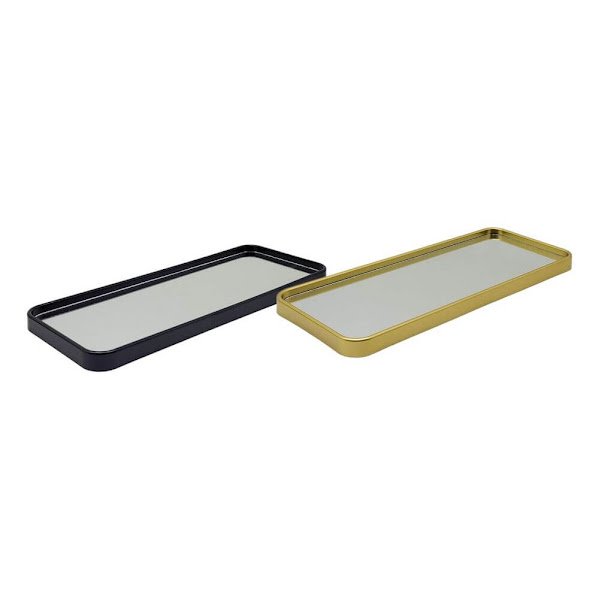 Bandeja Espelhada Banheiro Lavabo Decorativa Multiuso Cor Preto - 3