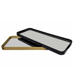 Bandeja Espelhada Banheiro Lavabo Decorativa Multiuso Cor Preto - 2