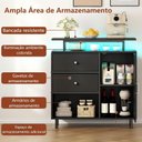 Ver imagem 4 de Balcão para Cozinha 90cm com 2 Gavetas, 1 Porta e Nichos com LED Preto