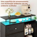 Ver mais imagens de Balcão para Cozinha 90cm com 2 Gavetas, 1 Porta e Nichos com LED Preto