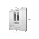 Ver imagem 2 de Guarda Roupa 6 Portas (2 C/ Espelho) e 9 Gavetas Débora Branco - Acp