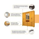 Ver imagem 4 de Guarda Roupa 6 Portas (2 C/ Espelho) e 9 Gavetas Débora Branco - Acp