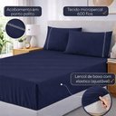 Ver imagem 4 de Jogo de Cama Lençol Egipicio King 3 Peças Micropercal 600 Fios Marinho Casa Show Enxovais