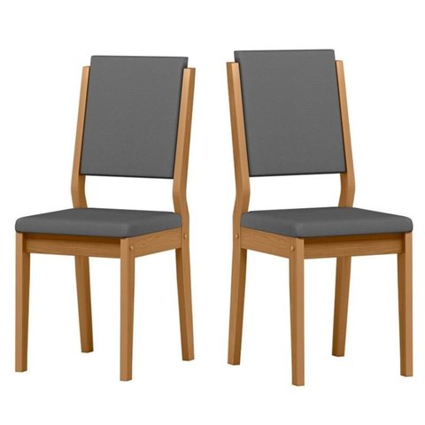 Kit 2 Cadeiras Sala de Jantar Carol Ype/veludo Cinza