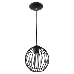 Lustre Pendente Esfera Bola Preto 18x19 cm Sala Quarto - 2
