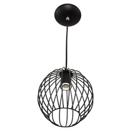 Lustre Pendente Esfera Bola Preto 18x19 cm Sala Quarto - 1