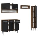 Ver mais imagens de Armário de Cozinha Completa 197 Cm Rustic-preto Emilly Madesa 01