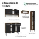 Ver imagem 4 de Armário de Cozinha Completa 197 Cm Rustic-preto Emilly Madesa 01