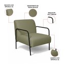 Ver imagem 3 de Poltrona Decorativa Helena Base em Aço Preto Bouclê D03 - D'rossi