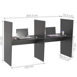 Mesa de Atendimento 2 Lugar Roma Preto Onix - 2
