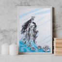 Ver imagem 1 de Quadro Umbanda Figura Iemanjá 24x18cm:madeira Preta