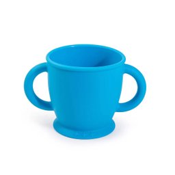 Copo Infantil Silicone Inquebravel Duas Alças Azul Kids 280ml - 1