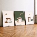 Ver imagem 2 de Kit 3 Quadro Decorativo Cantinho do Café Cozinha Minimalista 28x20cm