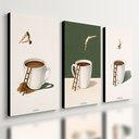 Ver imagem 1 de Kit 3 Quadro Decorativo Cantinho do Café Cozinha Minimalista 28x20cm
