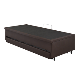 Bicama Box com Baú Viúva Courino Linho Marrom 120x203 com Colchão Auxiliar Ecoflex - 10
