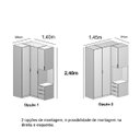 Ver imagem 3 de Guarda Roupa de Canto 2 Portas 1 Espelho com Mesa de Cabeceira Altezza Clean:freijó/titânio