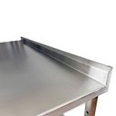 Ver imagem 4 de Mesa de Aço Inox Industrial 160x60x90 cm com 2 Prateleiras Plano Liso com Espelho Nortinox Stander