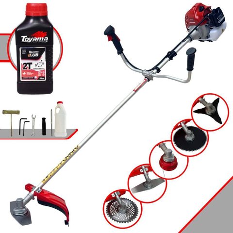 Roçadeira Profissional Completa Kawashima Bcj620-l 62cc 10.000rpm 8 em 1 + Óleo Toyama 2t