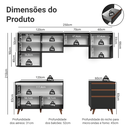 Ver imagem 6 de Armário de Cozinha Completa 250cm Preto Reims Madesa 09