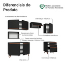 Ver imagem 7 de Armário de Cozinha Completa 250cm Preto Reims Madesa 09