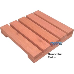 Deck de Madeira Modular 25x25 Cm Réguas 4 Cm com Pintura Neonx:osmocolor Cedro Semi Trans