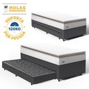 Ver imagem 3 de Cama Box com Colchão de Molas Ensacadas Pillow Top Neve + Auxiliar de Espuma Unique Solteiro 88cm