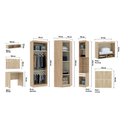 Ver imagem 3 de Guarda Roupa Solteiro de Canto com Escrivaninha Avelã Rústico com Areia Master Luciane Móveis