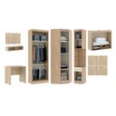 Ver imagem 2 de Guarda Roupa Solteiro de Canto com Escrivaninha Avelã Rústico com Areia Master Luciane Móveis
