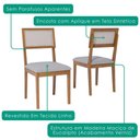 Ver imagem 5 de Mesa de Jantar Cacau com 4 Cadeiras Estofadas Encanto Linho Cinza Ornar