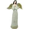 Anjo Decorativo com Gliter Branco Enfeite Natal Resina 38cm - 1
