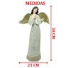 Anjo Decorativo com Gliter Branco Enfeite Natal Resina 38cm - 3