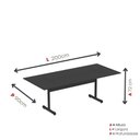 Ver imagem 2 de Mesa de Reunião 200cm para Escritório com Pés Tubulares em Aço Linha P15