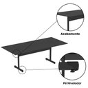 Ver imagem 7 de Mesa de Reunião 200cm para Escritório com Pés Tubulares em Aço Linha P15